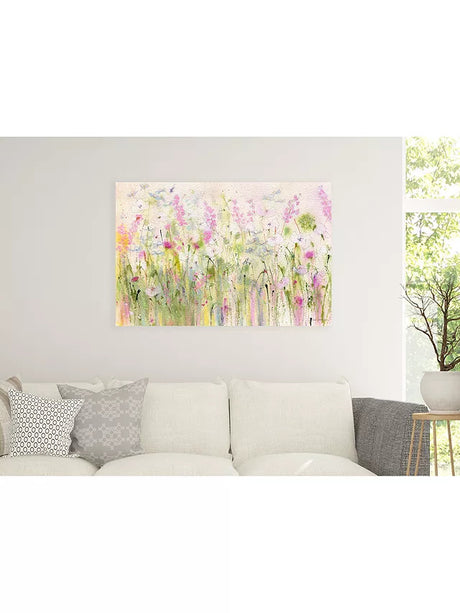 Sue Fenlon Summer Canvas Print 60 x 90cm - Green/Pink - Kazoop 