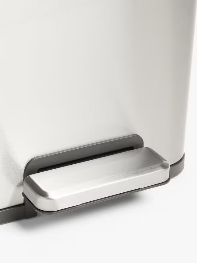 John Lewis 2 Section 60L Recycling Pedal Bin with Handles - Stainless Steel