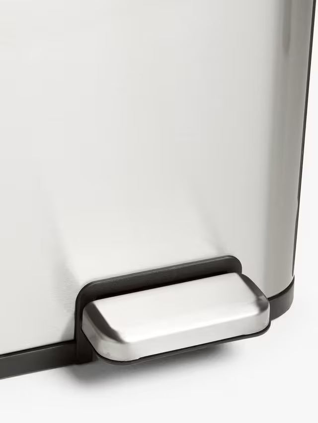 John Lewis 3 Section 60L Recycling Kitchen Waste Pedal Bin - Brushed Steel