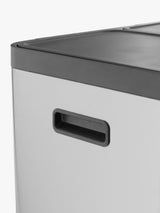 John Lewis 3 Section 60L Recycling Kitchen Waste Pedal Bin - Brushed Steel