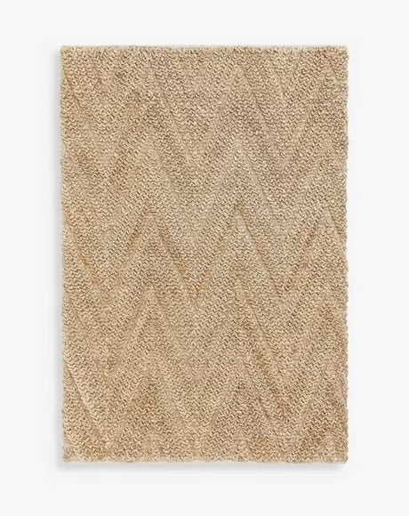 John Lewis Chevron Knot Textured Rectangular Jute Rug L150 x W90cm - Neutral