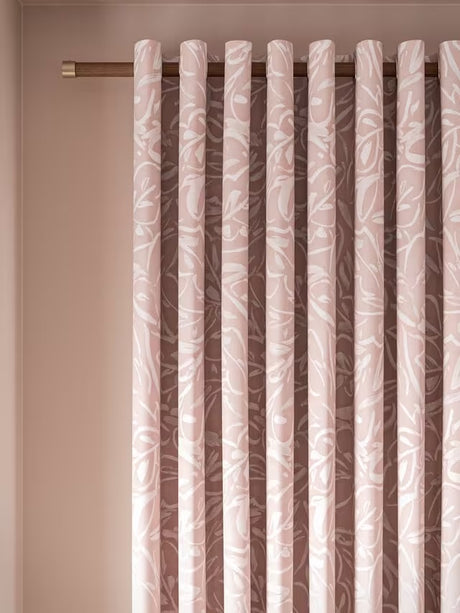 John Lewis Painted Blackout Lined Eyelet Curtains W228 x Drop 137cm - Pink