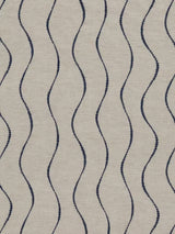John Lewis Stripe Embroidery Lined Eyelet Curtains W228 x Drop 137cm - Navy