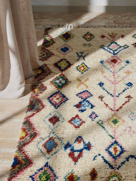 Gooch Luxury Hand Knotted Azilal Diamond Berber Style Rug Neutral 180x120cm