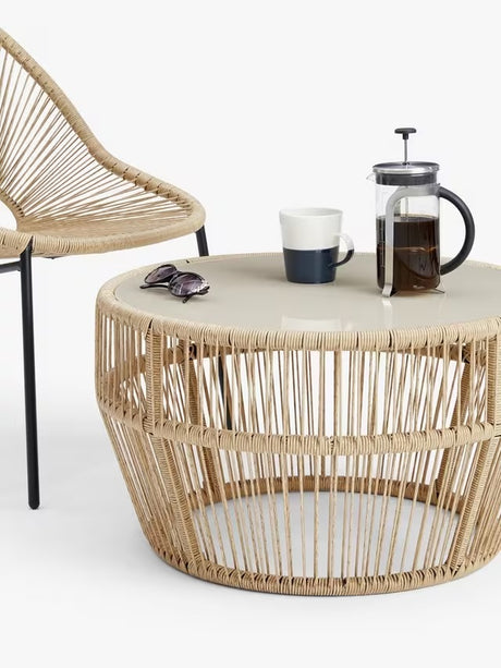 John Lewis Salsa 70cm Round Rattan Design Garden Coffee Table - Natural