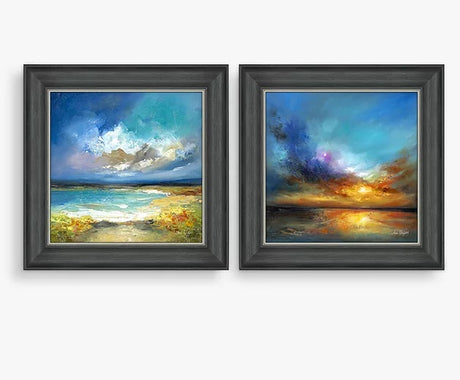 John Lewis Anna Schofield Cornish Coast&Amazing Sunset Framed Print Set of 2 - Kazoop 