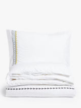 John Lewis Tekka Embroidered White 200TC Cotton Duvet Cover - King Size