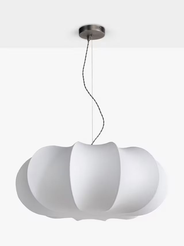 John Lewis Synthetic Silk Fibre Oversize Pendant Ceiling Light - White