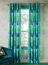 Matthew Williamson Peacock Ikat Lined Eyelet Curtains W167 x D228cm - Green