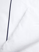 John Lewis Crisp & Fresh Harlow Cotton Double Duvet Cover - Navy/White