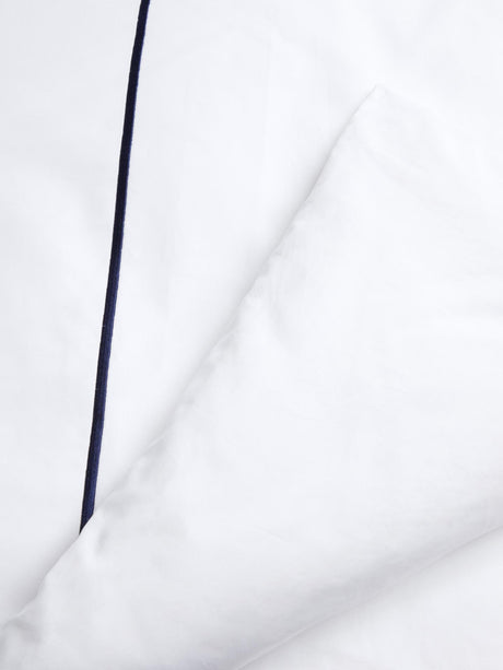 John Lewis Crisp & Fresh Harlow Cotton Double Duvet Cover - Navy/White