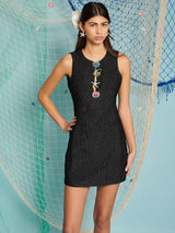 Sister Jane Womens Fine Catch Textured Mini Dress UK 12 - Black