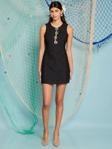 Sister Jane Womens Fine Catch Textured Mini Dress UK 12 - Black