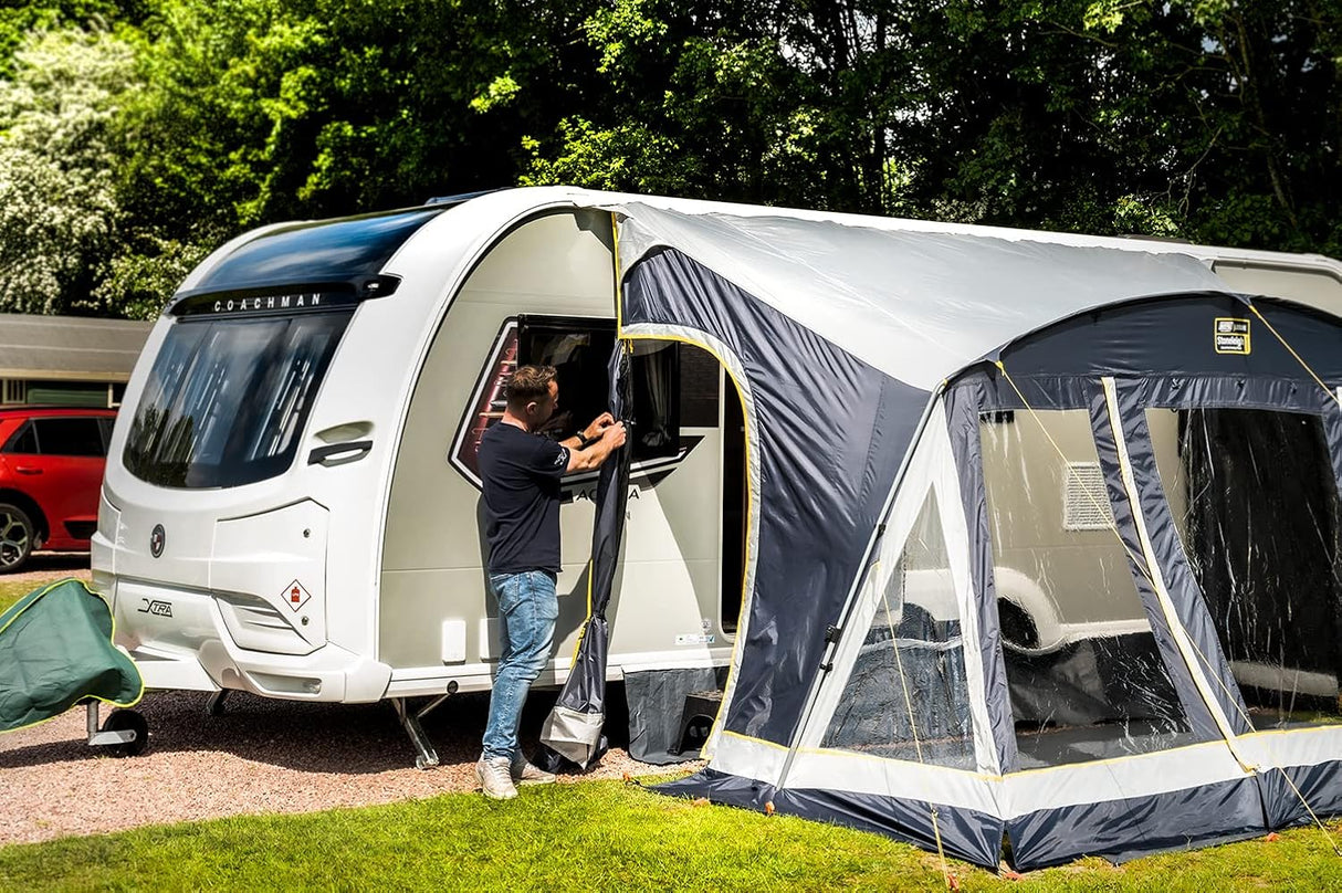 Maypole Stoneleigh 390cm Poled Porch Awning for Caravans & Motorhomes - Grey