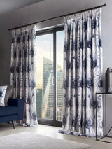Clarke & Clarke Tessuto Pair Lined Pencil Pleat Curtains 228 x 182cm - Smoke - Kazoop 