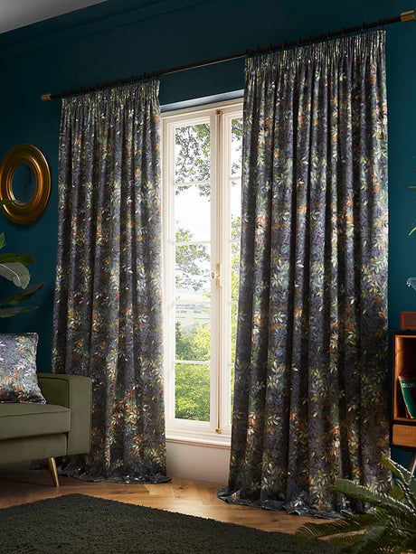 Clarke & Clarke Congo Forest Lined Pencil Pleat Curtains Forest W167xD137cm - Kazoop 