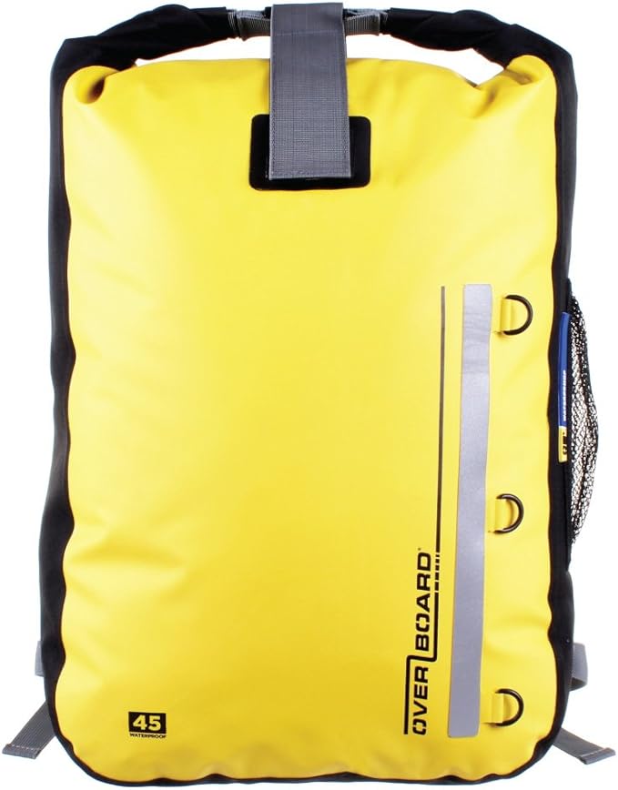 OverBoard 45 Litre Classic Waterproof Backpack with Top Fold Seal - Yellow