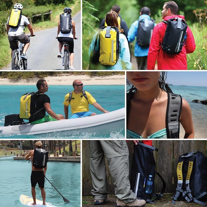 OverBoard 45 Litre Classic Waterproof Backpack with Top Fold Seal - Yellow