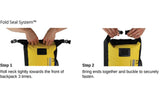 OverBoard 45 Litre Classic Waterproof Backpack with Top Fold Seal - Yellow