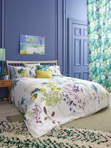 bluebellgray Botanical Floral Multicoloured Cotton Duvet Cover Set - King