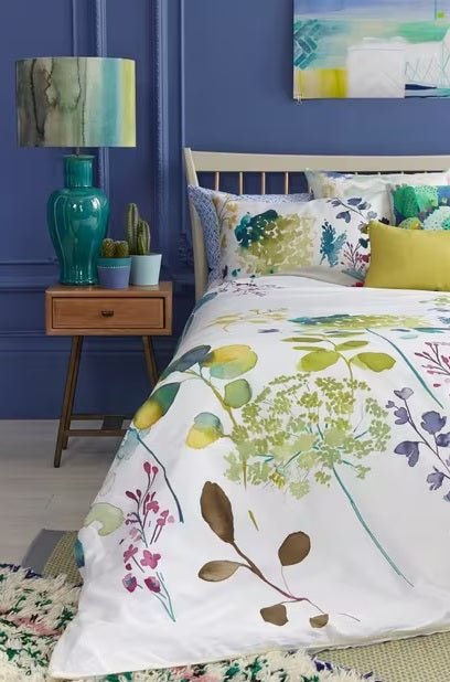 bluebellgray Botanical Floral Multicoloured Cotton Duvet Cover Set - King