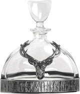 English Pewter Company Stag Crystal Decanter 570ml H22 x W7.5 x D18.5cm - Kazoop 