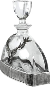 English Pewter Company Stag Crystal Decanter 570ml H22 x W7.5 x D18.5cm - Kazoop 