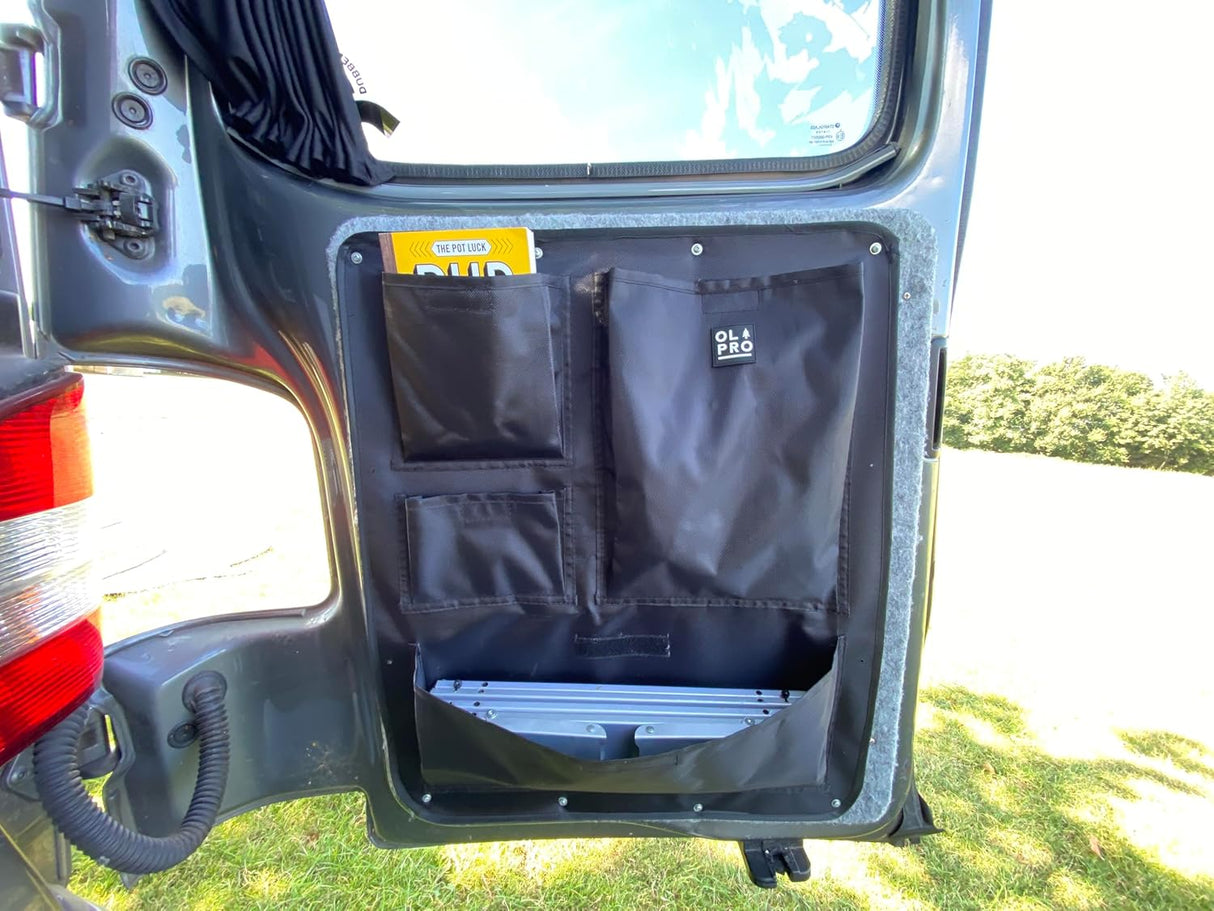 OLPRO VW T5/T6 Rear Right Hand Side Barn Door Van Storage Organiser - Black