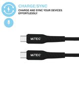 MiTEC Genuine USB-C To USB-C Non-Biodegradable Charging Cable 1m - Black
