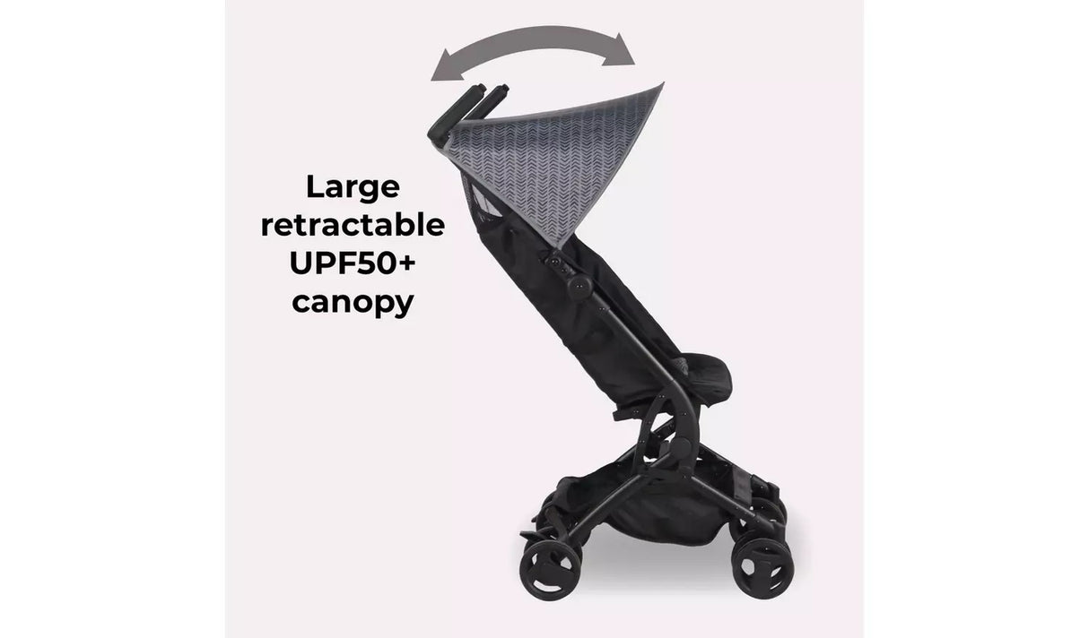 My Babiie MBX5 Dani Dyer Ultra Compact 2 Hand Flat Fold Stroller - Black - Kazoop 