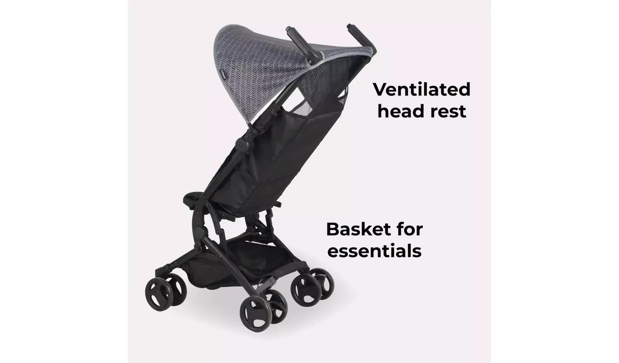 My Babiie MBX5 Dani Dyer Ultra Compact 2 Hand Flat Fold Stroller - Black - Kazoop 