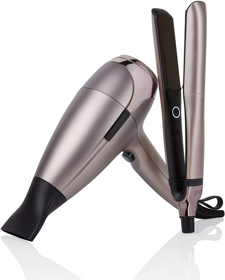 ghd Platinum+ Hair Straightener & Helios Hair Dryer Gift Set - Pewter - Kazoop 