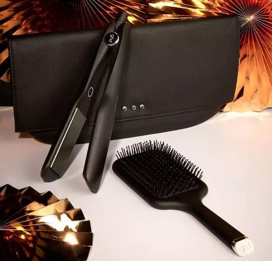 ghd Max Wide Ceramic Plate 185°C Hair Straightener Gift Set - Black - Kazoop 