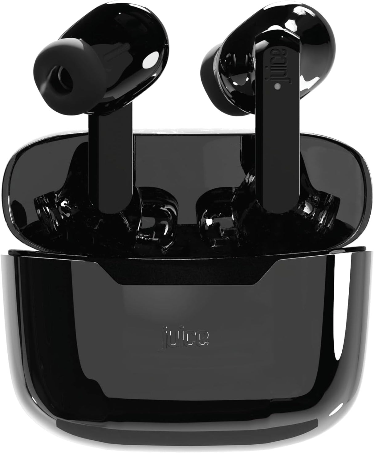 Juice Airphones Play Wireless Bluetooth Earbuds with Charging Case - Black - Kazoop 