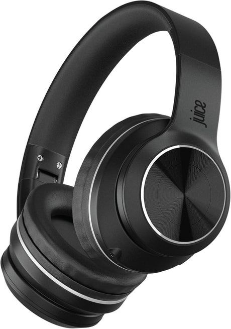 Juice Go Wireless Bluetooth Foldable Over-Ear Headphones - Black - Kazoop 