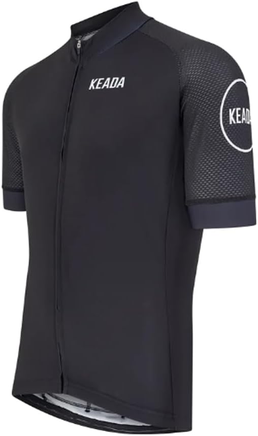 Keada Sports Men's Essential Short Sleeved Cycling Jersey - Black - Large