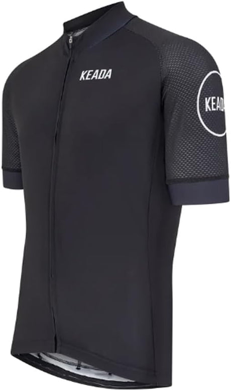 Keada Sports Men's Essential Short Sleeved Cycling Jersey - Black - Large