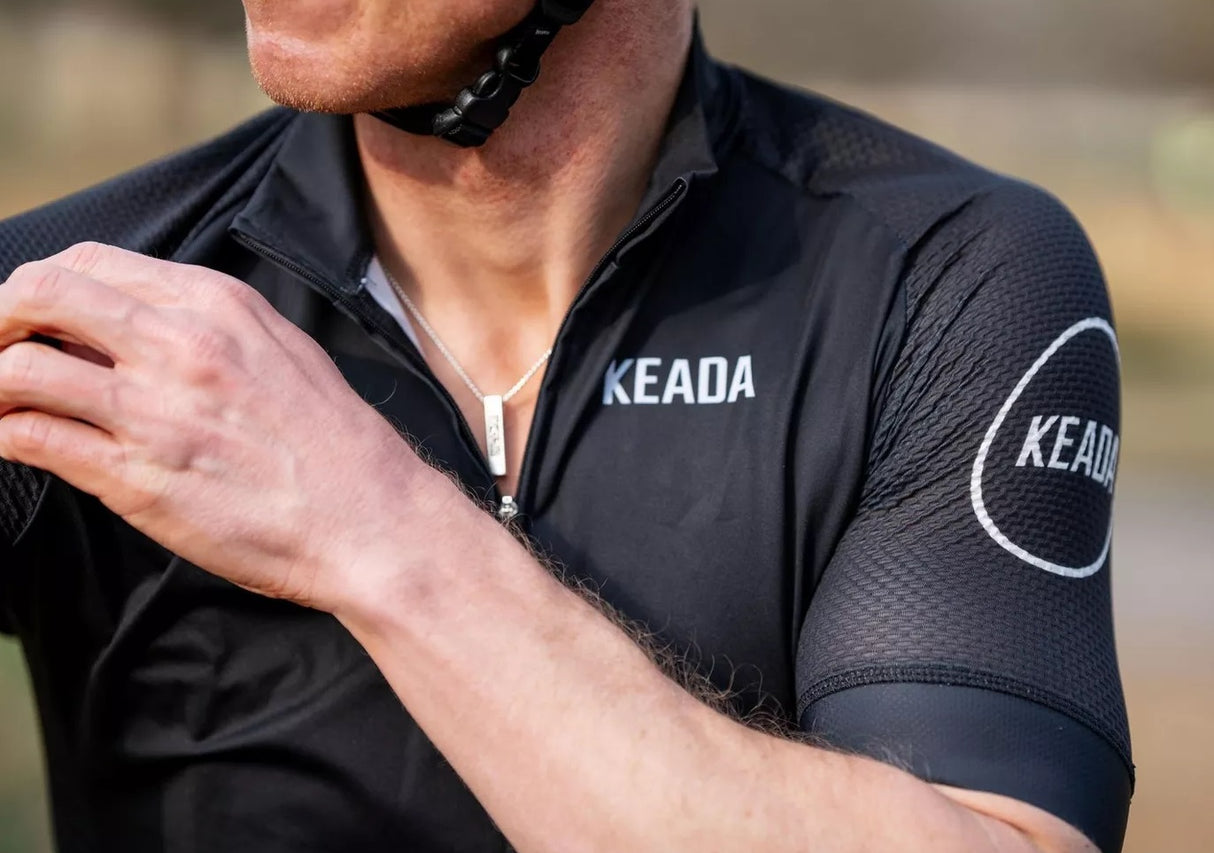 Keada Sports Men's Essential Short Sleeved Cycling Jersey - Black - Large