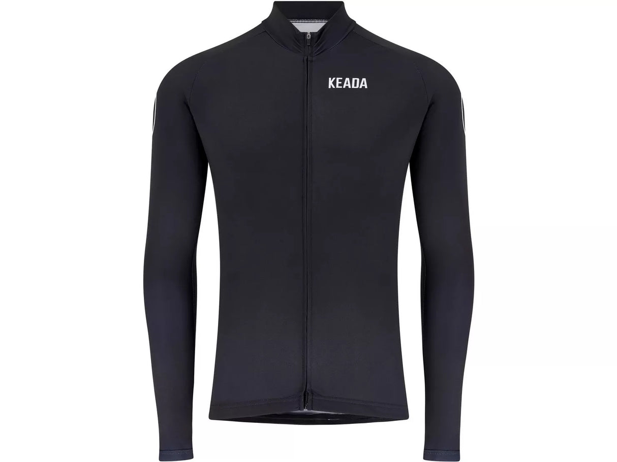 Keada Sports Men's Essential Long Sleeved Black Cycling Jersey - Medium - Kazoop 