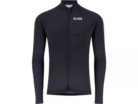 Keada Sports Men's Essential Long Sleeved Black Cycling Jersey - Medium - Kazoop 
