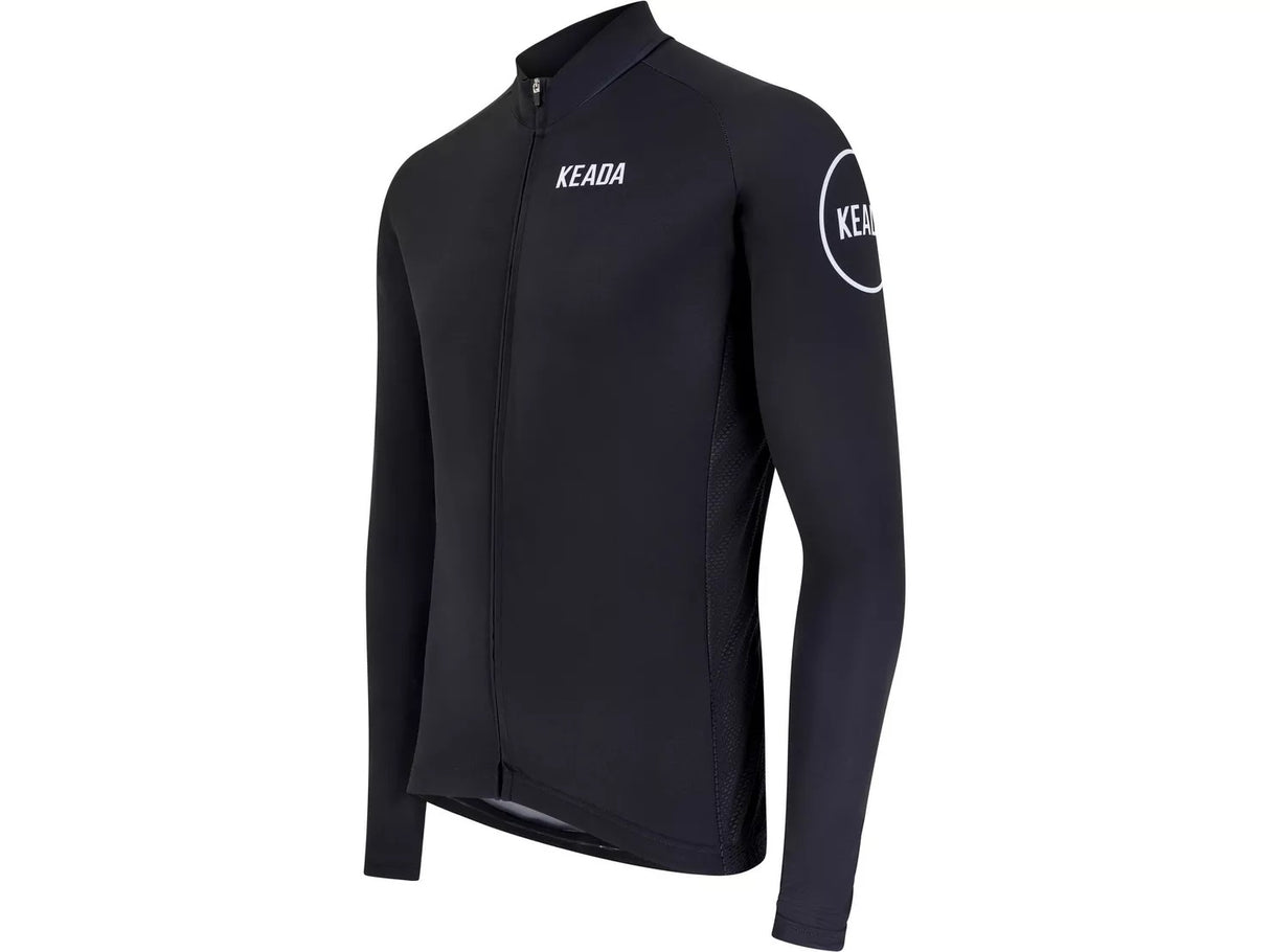 Keada Sports Men's Essential Long Sleeved Black Cycling Jersey - Medium - Kazoop 