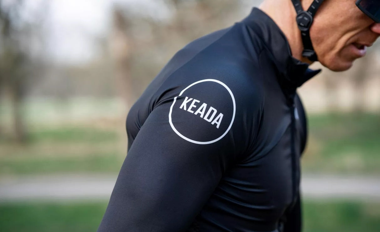 Keada Sports Men's Essential Long Sleeved Black Cycling Jersey - Medium - Kazoop 