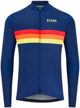 Keada Sports Men's Sunrise Long Sleeve Quick Dry Cycling Jersey - Blue - XXL