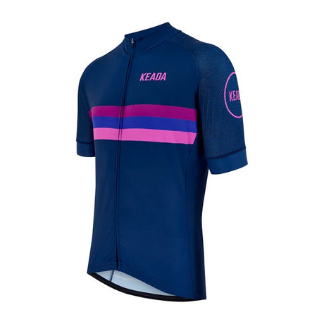 Keada Sunset Men's Short Sleeve Quick Dry Cycling Jersey - Purple - XL