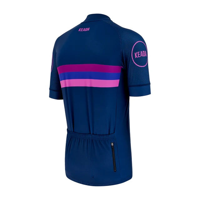 Keada Sunset Men's Short Sleeve Quick Dry Cycling Jersey - Purple - XL