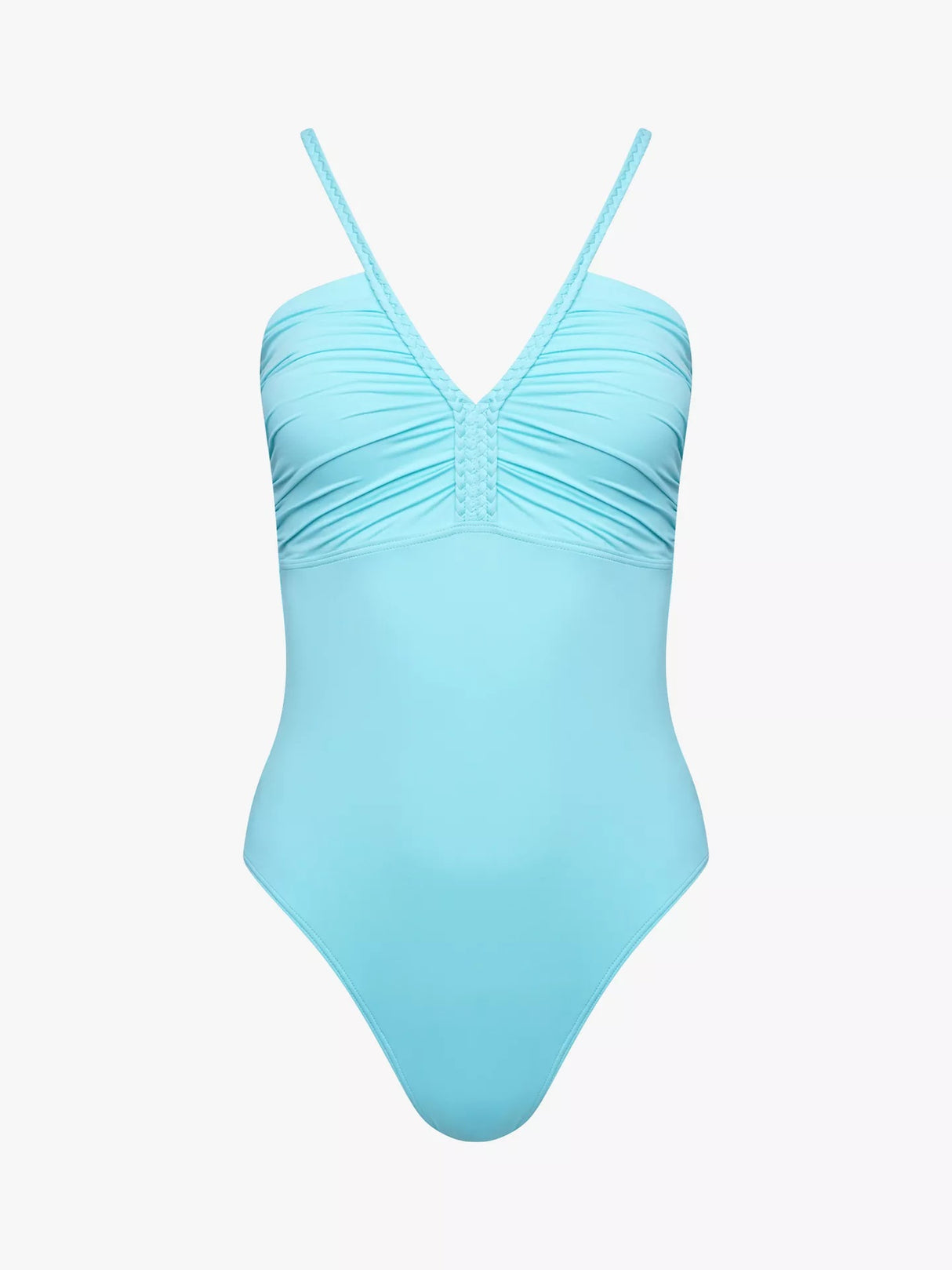 NAIA Beach Monaco One Piece Bandeau Neck Swimsuit - Azure Blue - Size 12