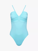 NAIA Beach Monaco One Piece Bandeau Neck Swimsuit - Azure Blue - Size 12