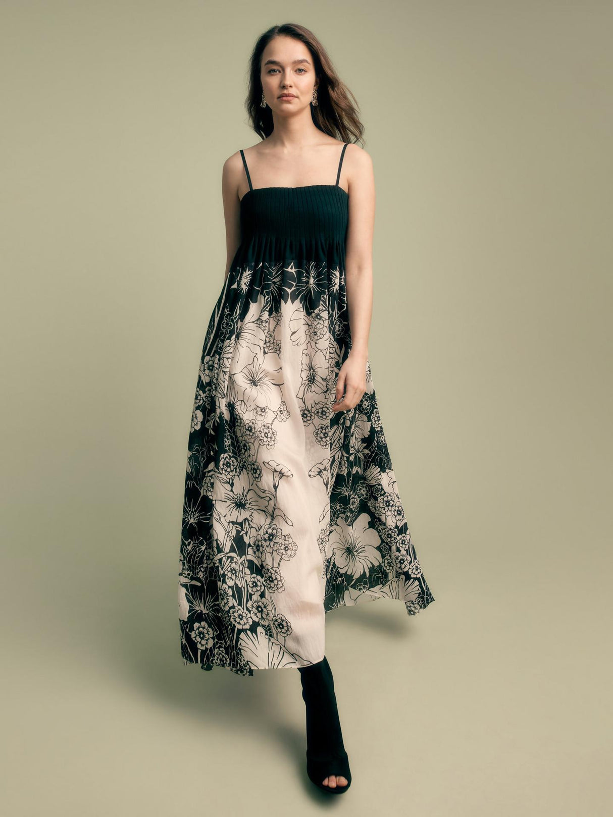 Florere Womens Sleeveless Floral Print Midi Dress Multi - Size 14 - Multi