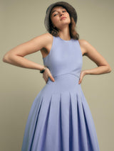 Florere Seam Detail Womens Regular Fit Sleeveless Midi Dress 8 - Light Blue