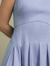 Florere Seam Detail Womens Regular Fit Sleeveless Midi Dress 8 - Light Blue